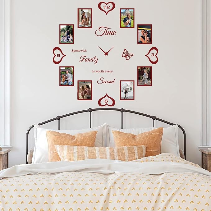 DIY Family Photo Frame Wall Clock Decal
