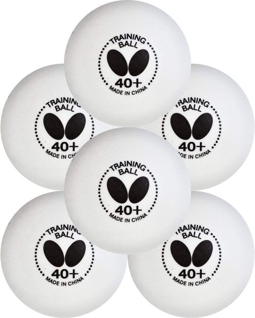 Butterfly Training Balls - 40+ Quality, Box of 6 or 120 White | Ideal for Multiball Practice