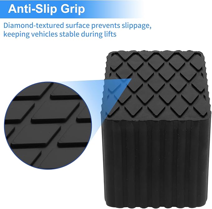Car Jack Pads 6.3" x 4.7" x 4.7" Universal Jack Pad Jack Rubber Pad Heavy Duty Jack Stand Pads 8,000 Lbs(3.6 Tons) Anti-Slip Protect Frame Black 1Pc