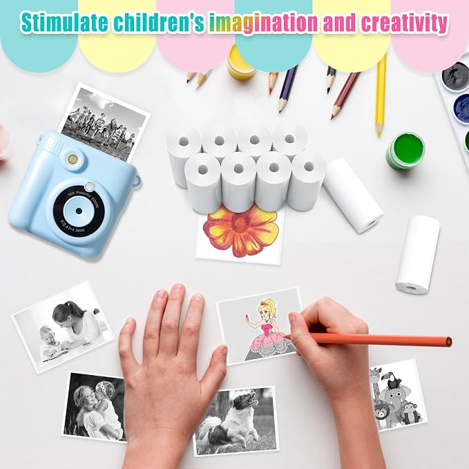 12 Rolls Kids Instant Camera Thermal Print Paper Refill