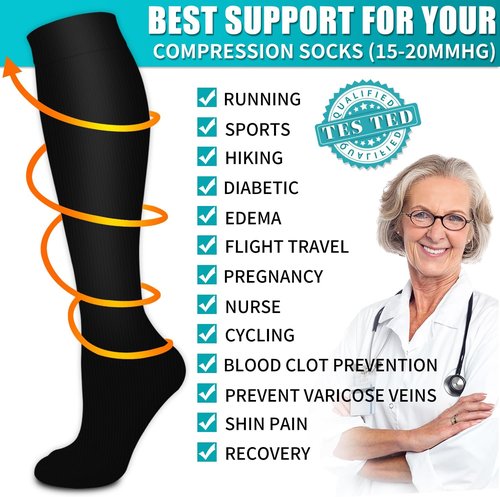 Copper Compression Socks - Ultimate Support for Men & Women | 6 Pairs for Nurses, Running & Recovery
