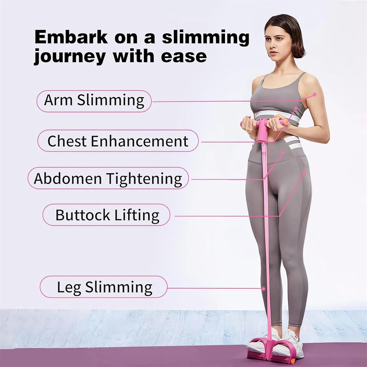 Skiennix Fitness Resistance Bands - 4 Tube Pedal Ankle Puller for Effective Leg Stretching | 2023 Workout Equipment