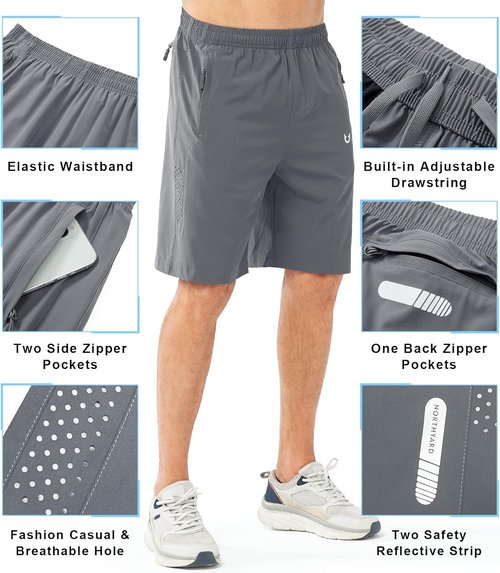 NORTHYARD Men's Athletic Running Shorts - Quick Dry Lightweight Gym Workout Shorts | 5"/7"/9" Options