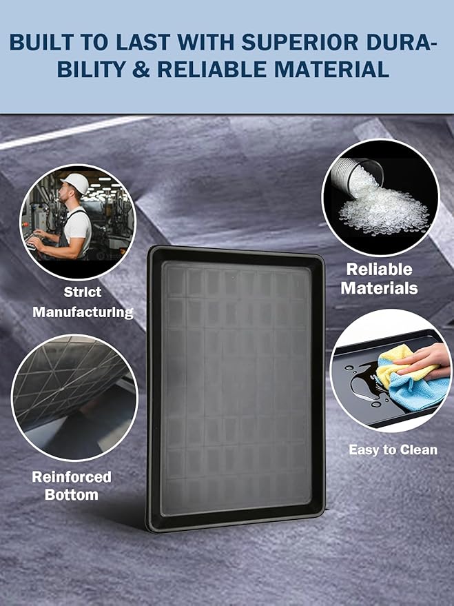 6Pack Extra Large Oil Drip Pan 35.4 x 24 x1.4 Inches Oil Change Drain Drip Tray for Under Car Plastic Oil Tray Auto Oil Catch Pan for Transmission Garage Automotive Driveway to Keep Floor Clean