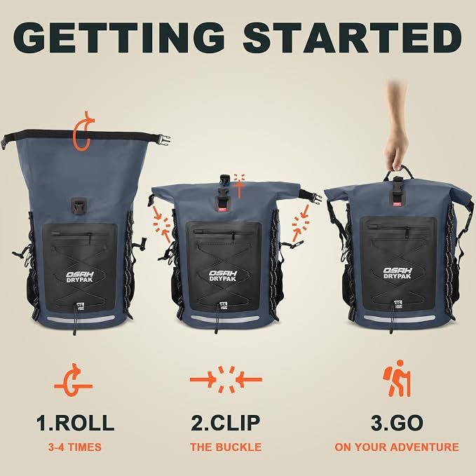 OSAH DRYPAK Waterproof Backpack Dry Bag 35L/55L/85L – Heavy Duty Roll-Top