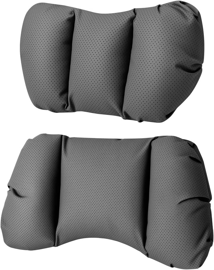 Car Neck Pillow & Lumbar Support for Rivian R1T 2025-2026 Ergonomic Breathable Mesh Auto Seat Back Cushion Headrest,Black-Neck & Lumbar Set
