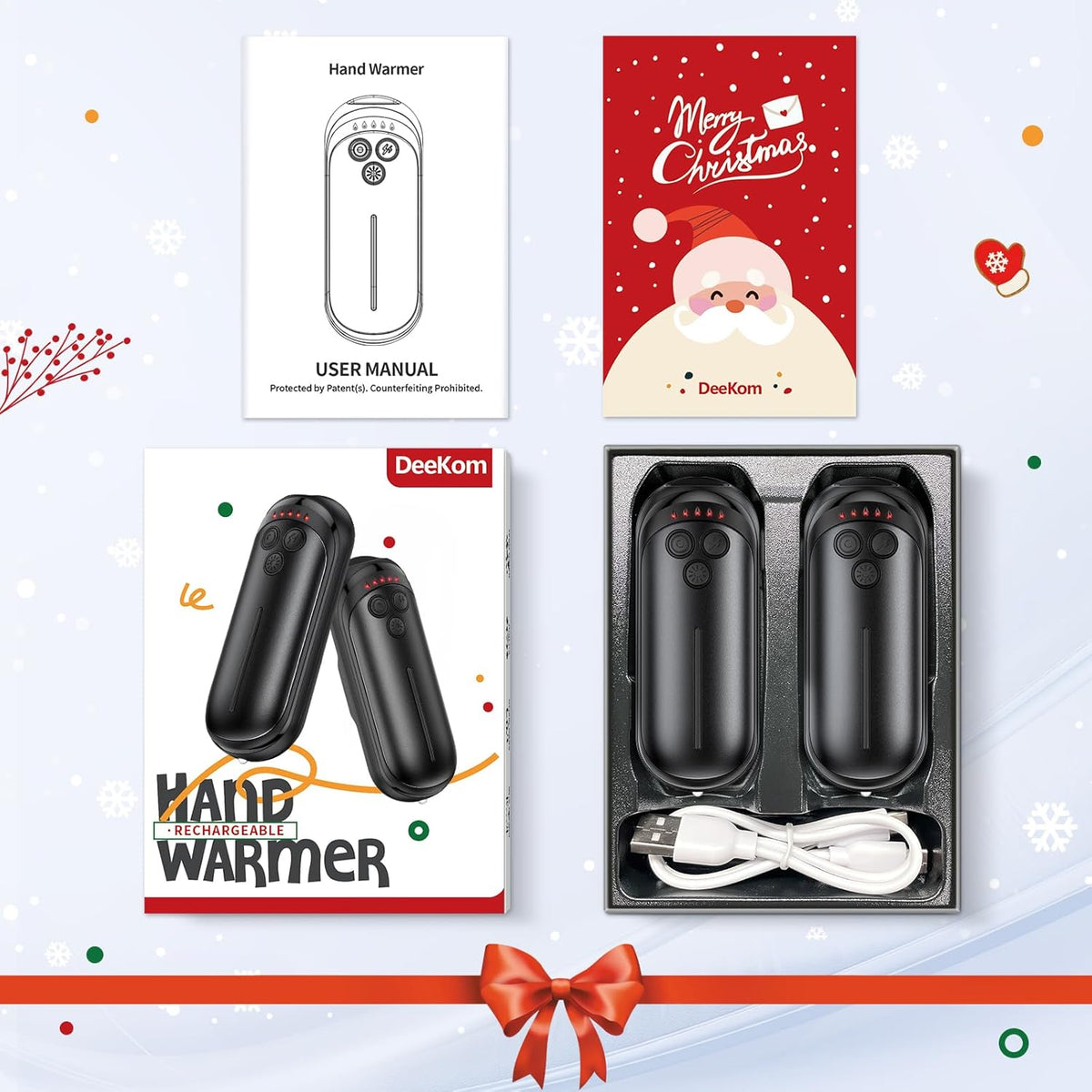 Skiennix Rechargeable Hand Warmers - 6000mAh Portable 2-in-1 Electric Warmers for Outdoor Use | Ideal for Camping & Hunting