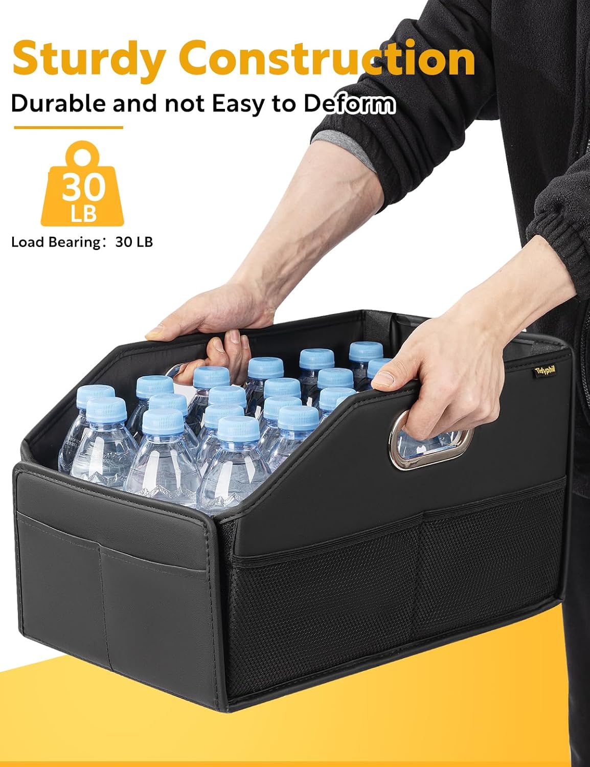 Car Seat Organizer, Front Seat Organizer, Collapsible Car Organizer and Storage for Backseat and Passenger Seat, Big Capacity with Elastic Bands can Hold Cups, Car Travel Essentials for Kids