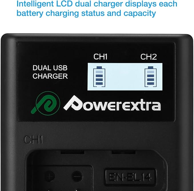 NP-FW50 Battery and Smart LCD Display Dual USB Charger Compatible