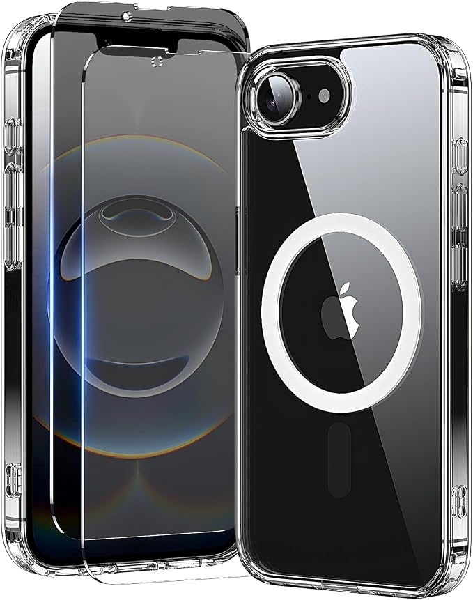 toushion 3 in 1 for iPhone 16E Case Clear/iPhone 17E Case, Not Yellowing