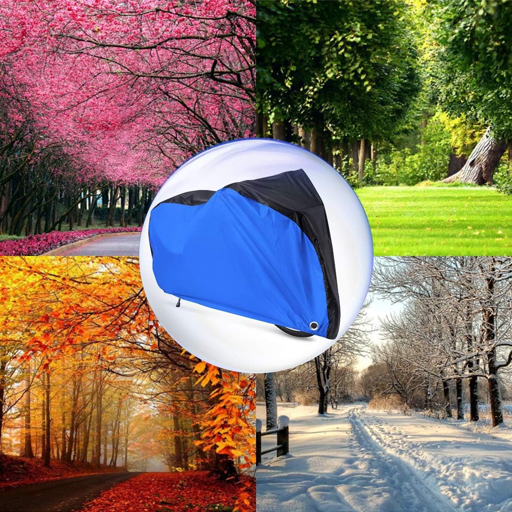 Roctee Bicycle Cover - Waterproof Anti-UV Protection for XL Bikes | Portable Storage Bag, 78.7''L x 27.6''W x 43.3''H, Black & Blue