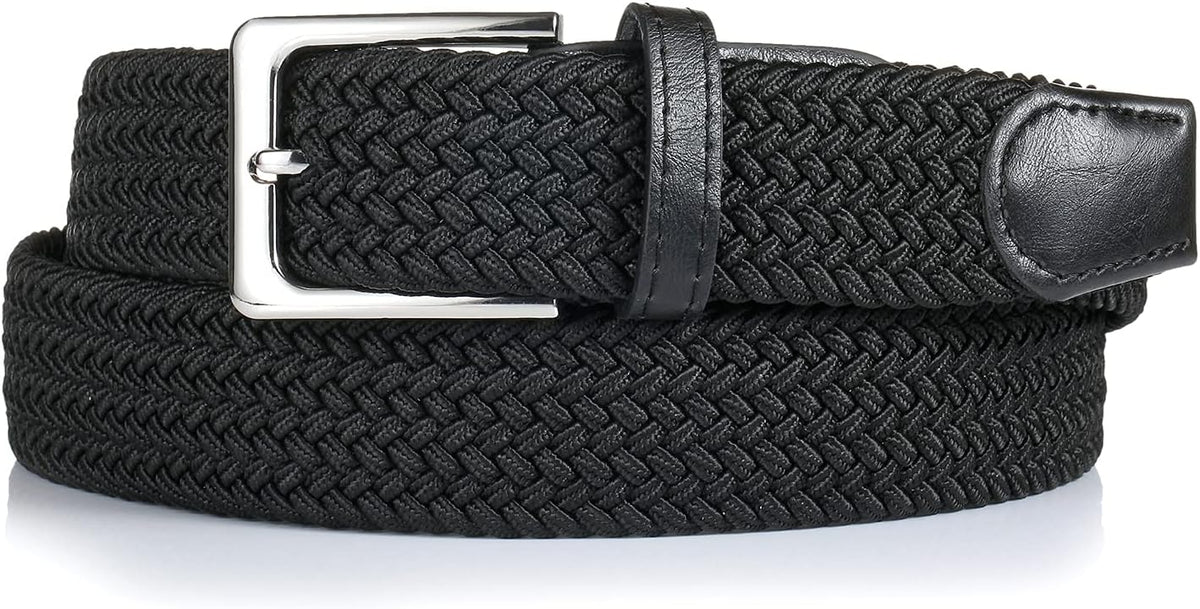 Skiennix Elastic Braided Belt - 1 3/8" Woven Stretch Belt for Golf, Casual Jeans & Shorts