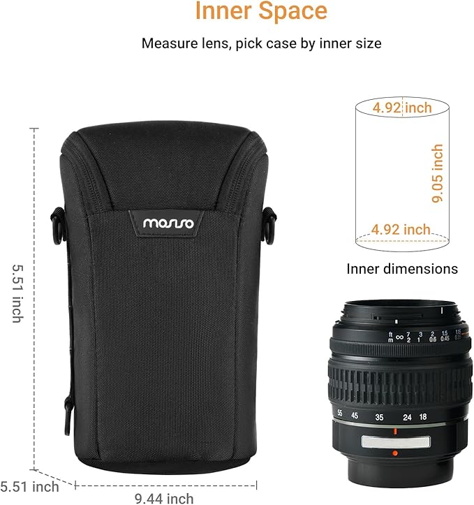 MOSISO Camera Lens Pouch Case, Top Access Crossbody Shoulder Bag