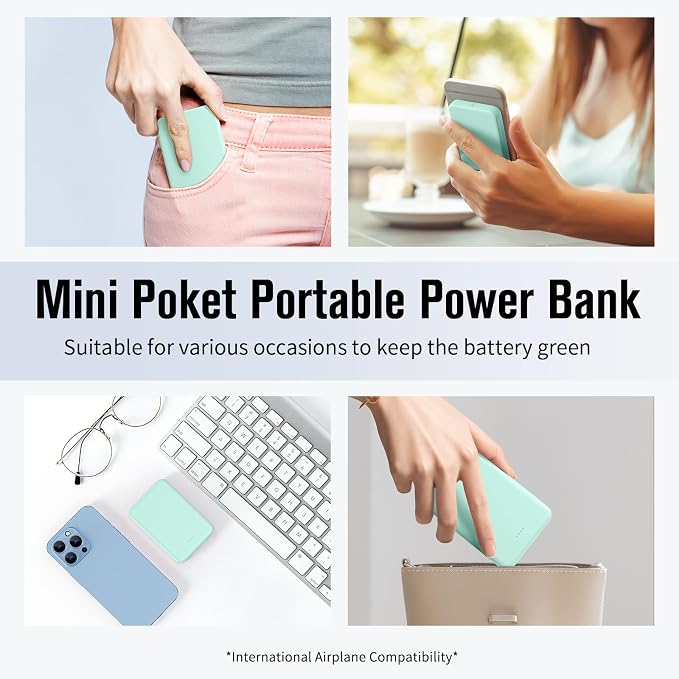 VANYUST S22 Portable Charger, Mini Colorful Power Bank, PowerNano, 5000mAh External Battery Pack Compatible with iPhone 15/14/13/12/11/X All Series and Android Phone