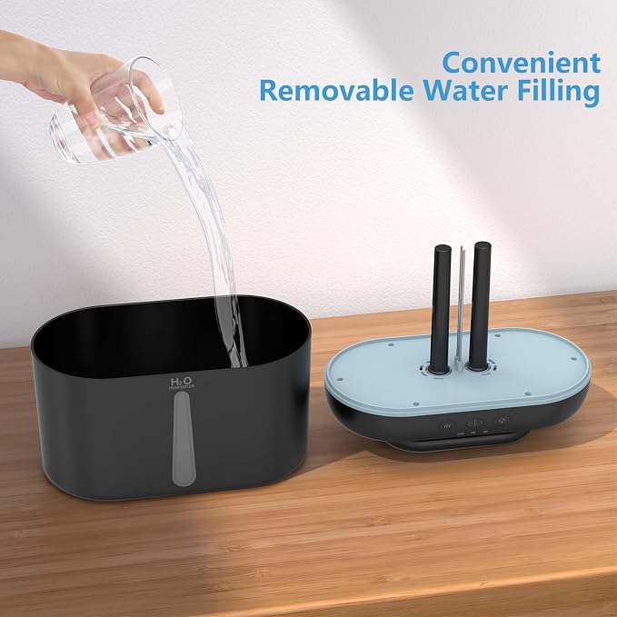 SZO Humidifiers for Bedroom, 2.5L Capacity, Auto Shut-Off, Easy to Fill & Clean, 16 dB Quiet Ultrasonic Humidifier for Large Room, Plants, Baby Nursery, Indoor, Night Light(Black)