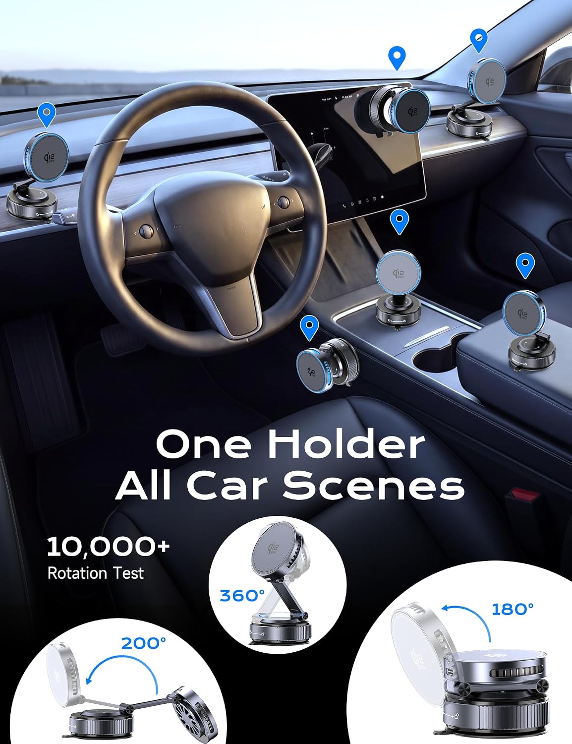 Qi2.2 25W MagSafe Car Mount Charger, Temp-Control Cooling Fan
