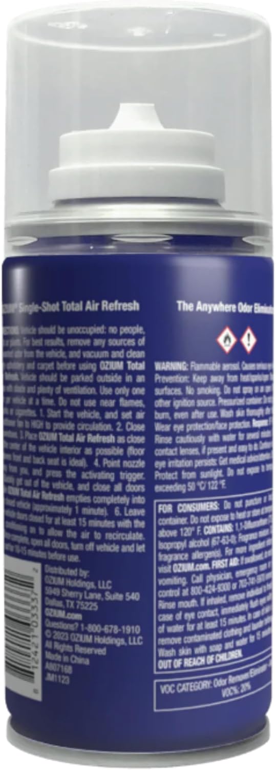 Ozium Air Sanitizer, 2 oz Car Fogger: Single-Shot Smoke Odor Eliminator & Car Air Freshener (Carbon Black, 2 Packs)