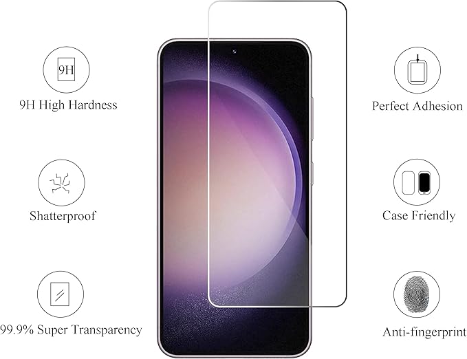 Ailun Screen Protector for Galaxy S23 3Pack + 3Pack Camera Lens Tempered Glass