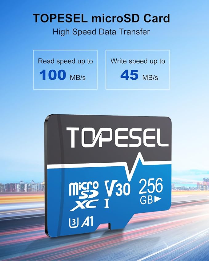 TOPESEL 256GB Micro SD Card 2 Pack, 4K UHD, U3 SDXC TF Card