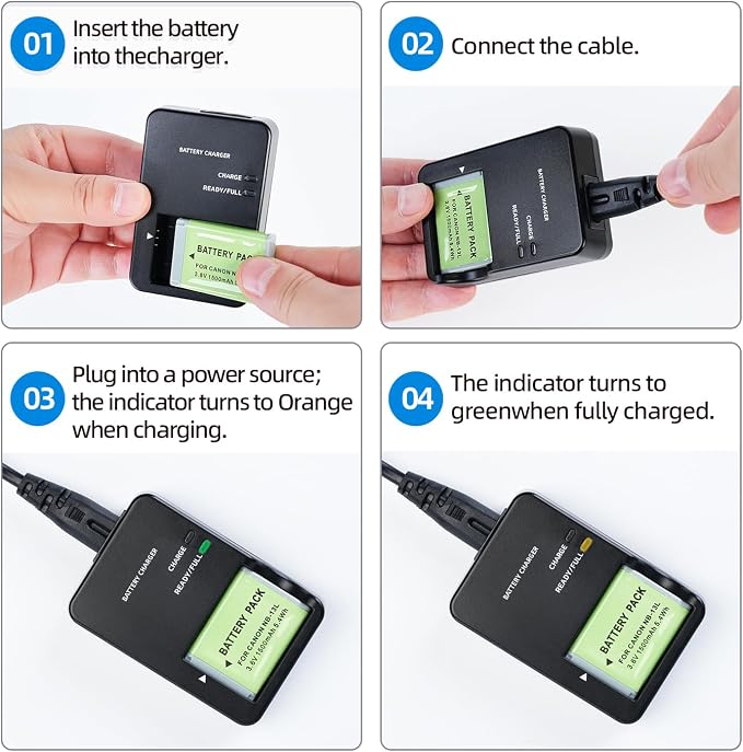 CB-2LH CB-2LHT NB-13L Battery Charger Compatible
