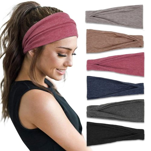 Huachi Non-Slip Headbands for Women - Wide Elastic Hair Bands for Summer Workouts | Stylish Hair Accessories