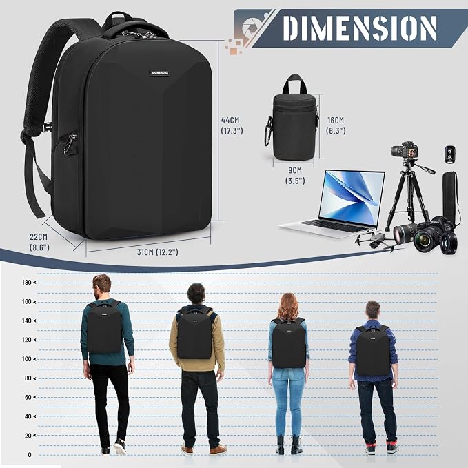 RAINSMORE Camera Backpack Hard Shell