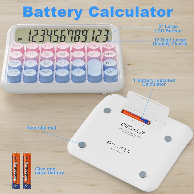 DECKLIT Battery Desk Calculator