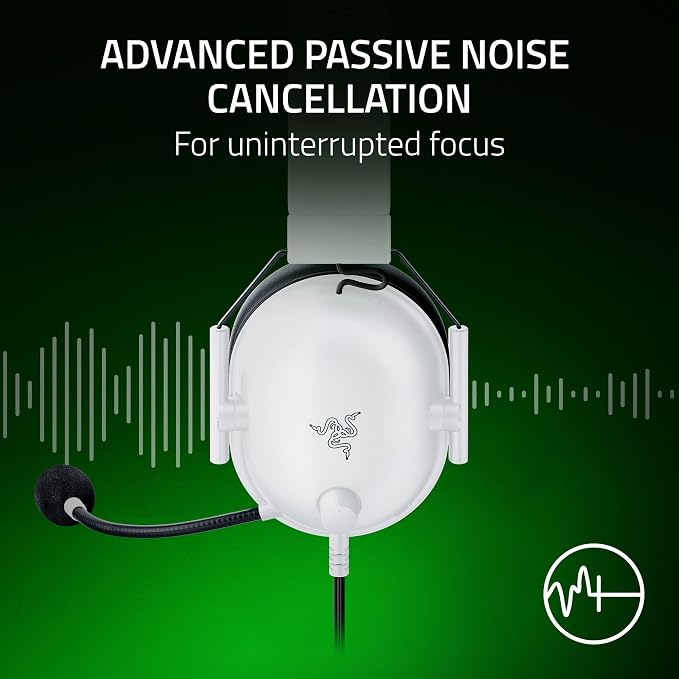 Razer BlackShark V2 X Wired Xbox Gaming Headset, White | 50mm Drivers, Cardioid Mic, Lightweight, Comfortable Noise Isolating Earcups, For Xbox Series X, Series S, PS5, PC, Switch