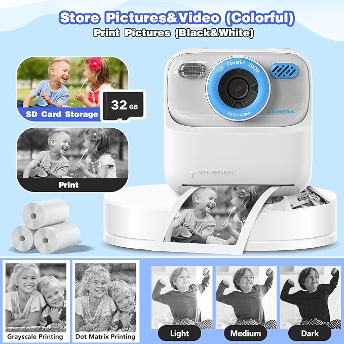 masterbee Kid Camera Instant Print Photo, Birthday Gifts