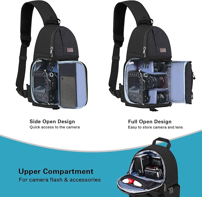 MOSISO Camera Sling Bag, DSLR/SLR/Mirrorless Camera Case Shockproof Photography