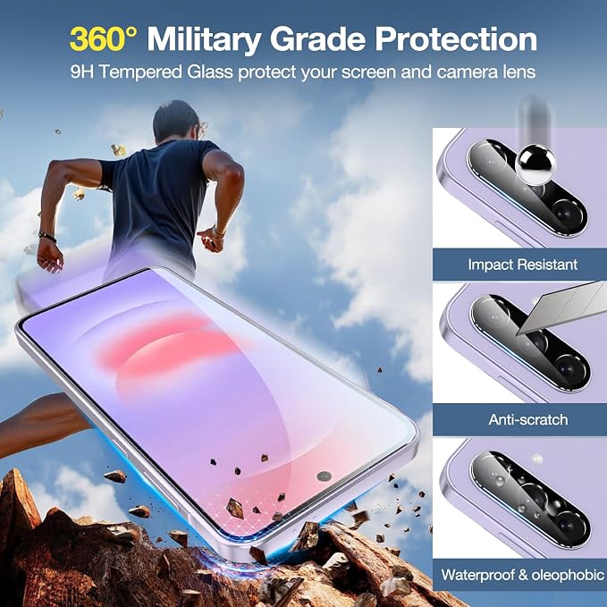 2+2 Pack for Samsung Galaxy A37 5G Screen Protector & Camera Lens Protector