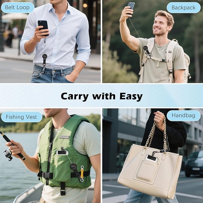 MoKo Anti-theft Phone Tether, Phone Lanyard Retractable Steel Line Cellphone