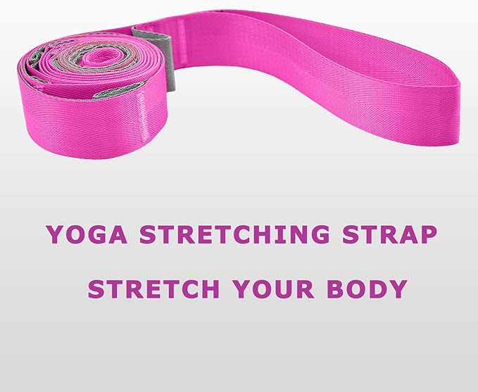 SANKUU Yoga Straps Stretching Strap with 12 Loops Workout Poster, Straps for Stretching Physical Therapy Equipment Long Stretch Out Bands for Exercise, Pilates and Gymnastics for Women Men