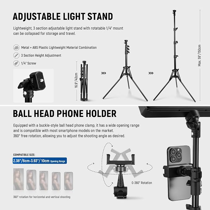 NEEWER Basics LED Video Panel Light, Studio Lighting Kit