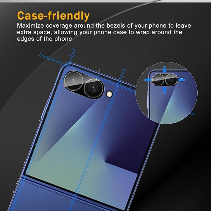 3 Pack Camera Lens Protector for Samsung Galaxy Z Flip 7, Tempered Glass