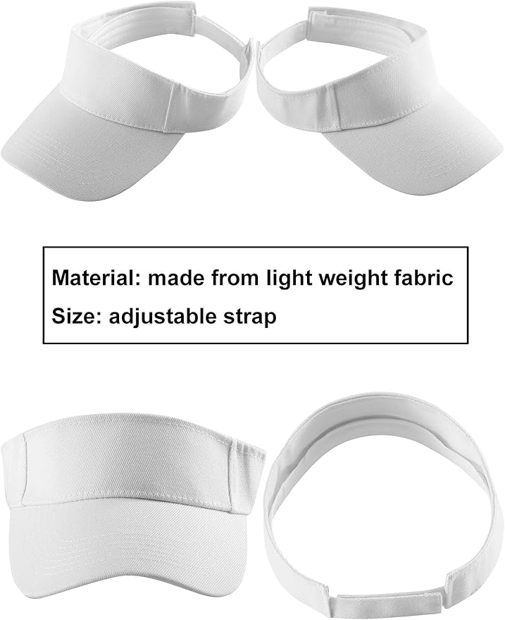 6 Pack Sun Visor Hats Sun Visors Sports Sun Hat Golf hat One Size Adjustable Cap for Women and Men (Color Set 1), Medium