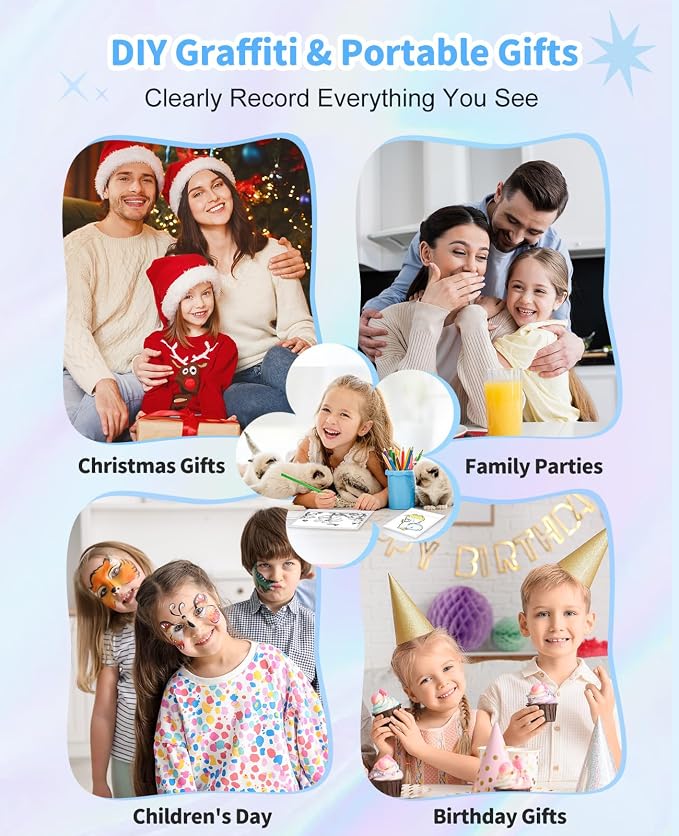 Digital Camera for Kids Instant Print, 48MP Dual-Lens Kids Camera for Girls