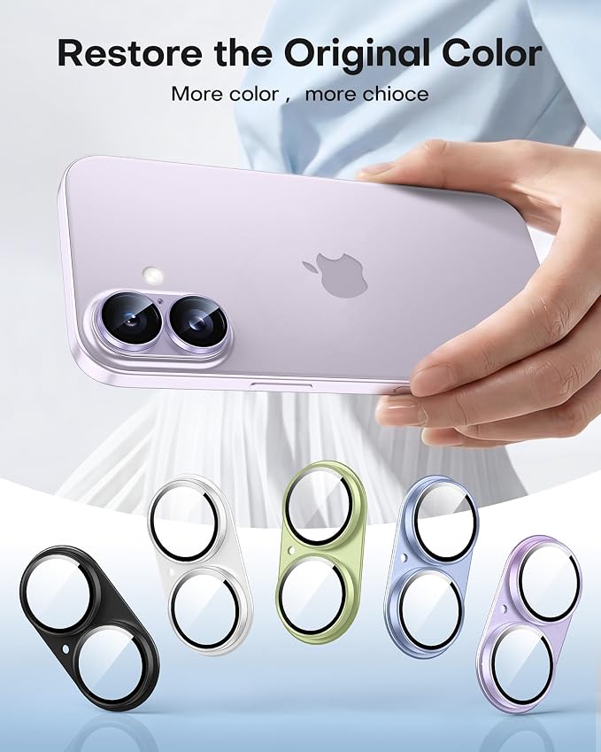 TAURI 2 Pack for iPhone 17 Camera Lens Protector, Full Coverage Military-Grade