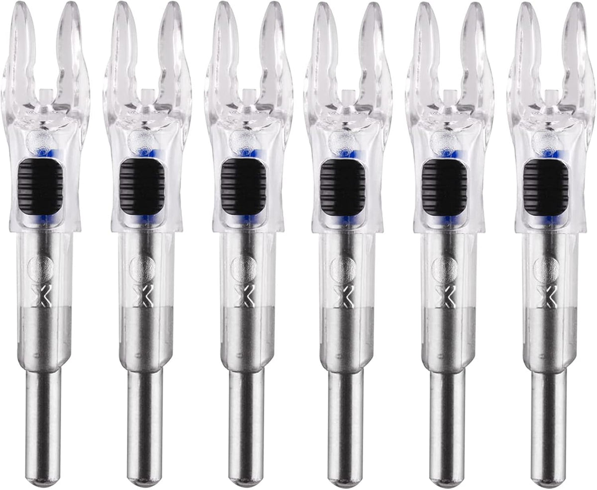 Skiennix Lighted Arrow Nocks - High-Visibility LED with On/Off Switch | 6PCS for .204-.246 ID