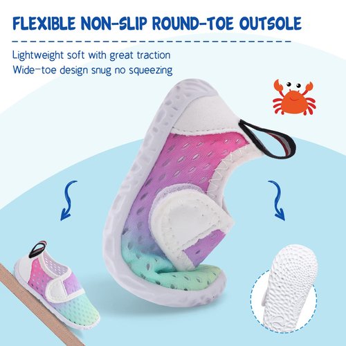 LeIsfIt Boys Girls Water Shoes Kids Aqua Socks Toddler Quick-Dry Swimming Shoes Non-Slip Summer Shoe for Beach Pool Surf, Colour, 9 Toddler