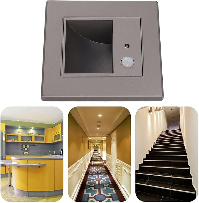YWBL-WH 1.5W LED Step Lights Horizontal Light Sensing 120° Motion Range Warm Light 3000K Indoor Stair Light for Bedroom