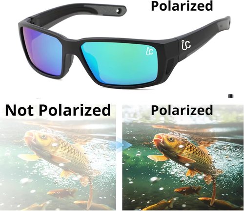 CATCHRO Polarized Fishing Sunglasses - UV Protection with Blue Mirror Lenses | Stylish & Durable