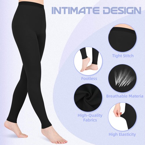 20-30mmHg Compression Leggings for Women & Men, Medical Graduated Compression Pantyhose, Waist High Compression Stockings for Varicose Veins Edema Flight(Black, Large)