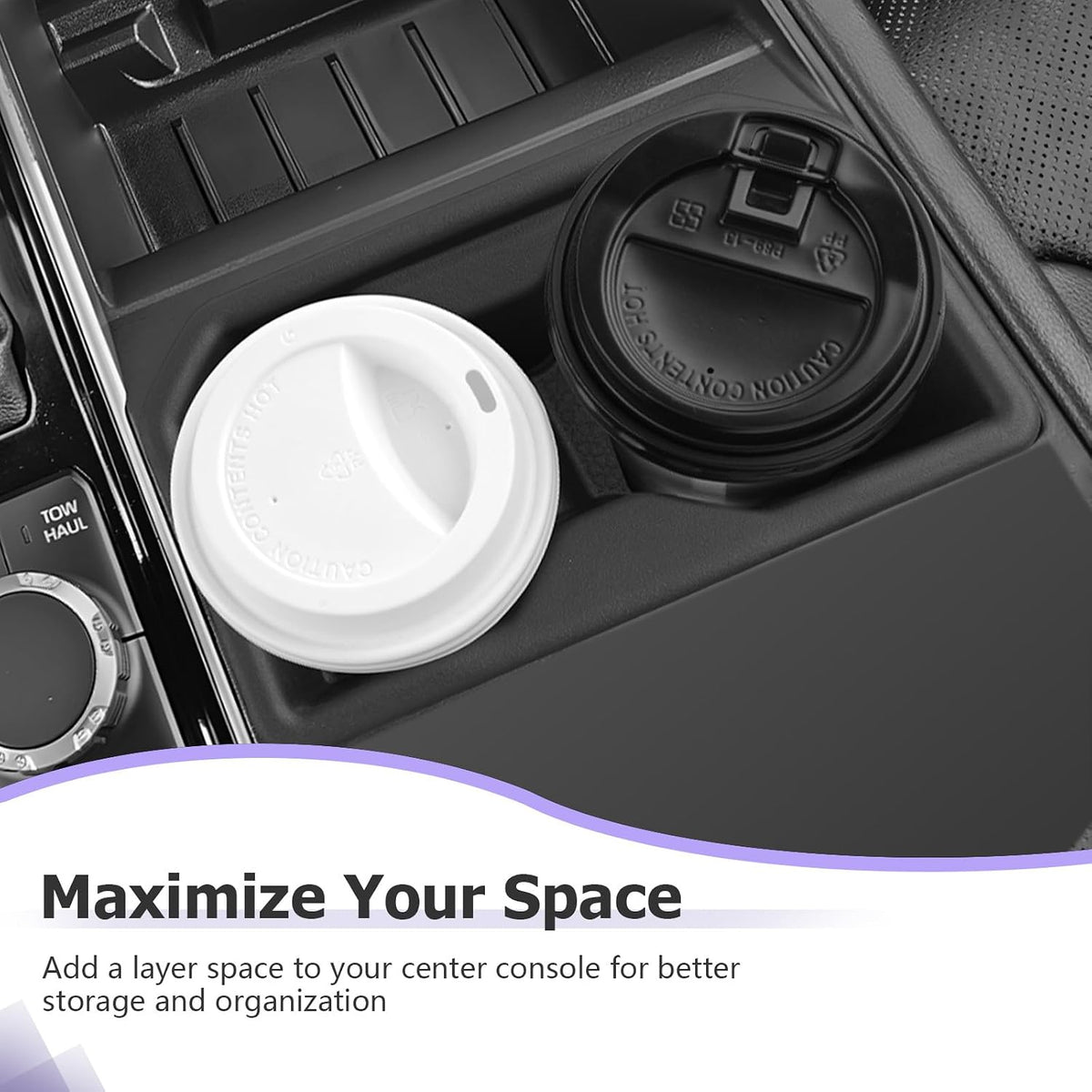 LUWU Center Console Cup Holder Compatible with 2022 2023 2024 2025 2026 2027 Toyota Tundra Accessories Center Console TPE Cup Holder Insert Tundra 2027 Accessories