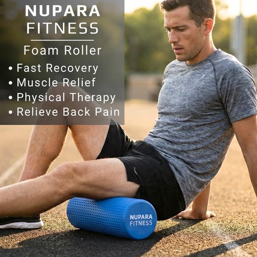 Foam Roller - Deep Tissue Muscle Relief for Back & Legs | 18-Inch Dark Blue for Recovery & Yoga