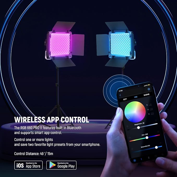 NEEWER Upgraded 660 PRO II RGB LED Video Light