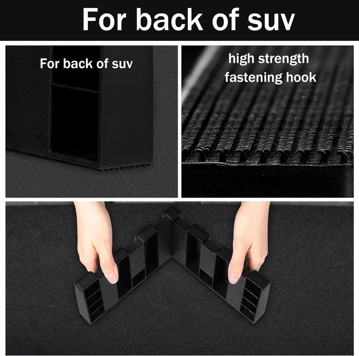 4 Pack Car Trunk Organizer Blocks for Back of SUV Multipurpose Car Storage Organizer Blocks Trunk Divider Available to Wool Carpet for Truck SUV Van Cargo
