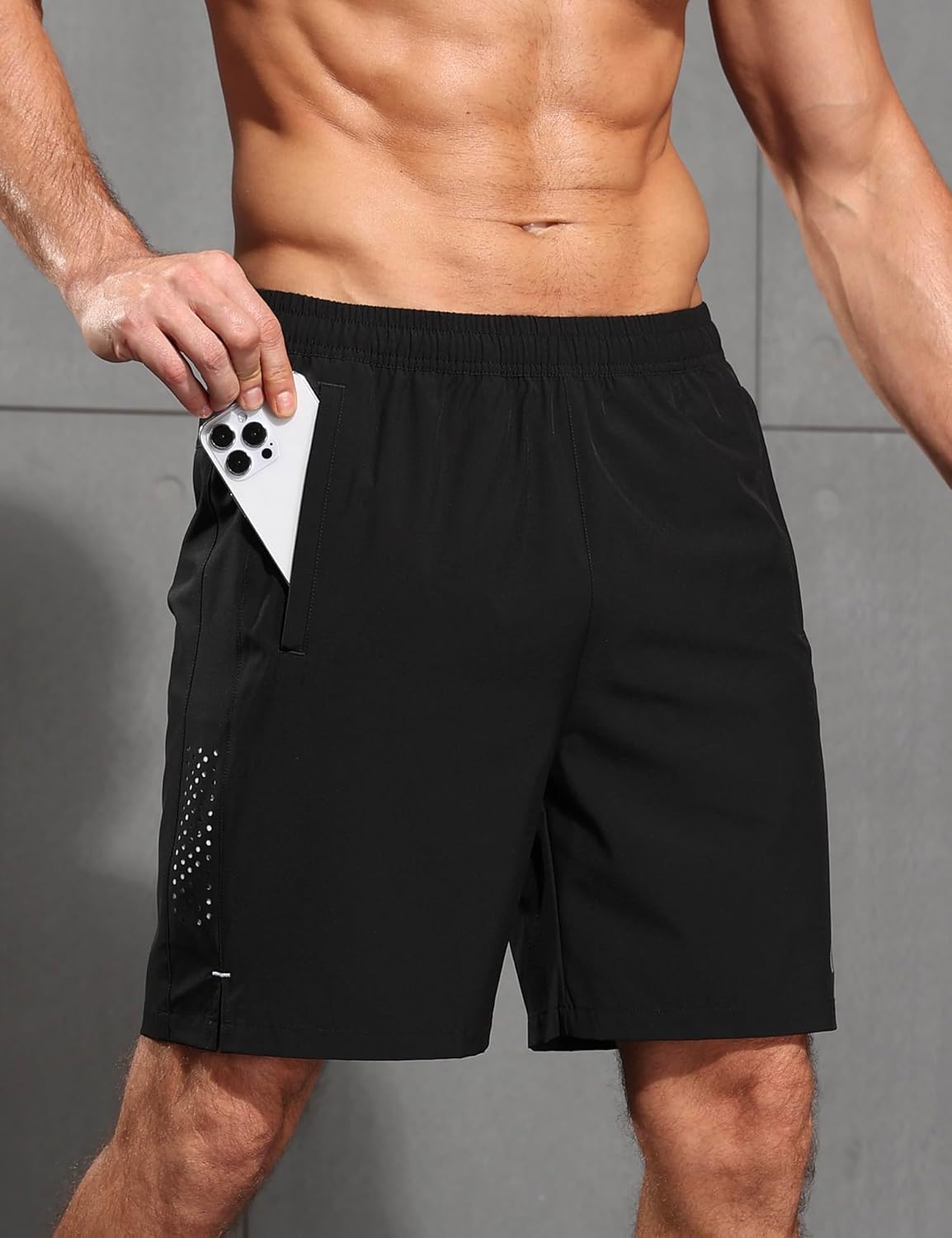 Skiennix Men's Athletic Running Shorts - Quick Dry Lightweight 7" Workout Gear for Gym & Sports