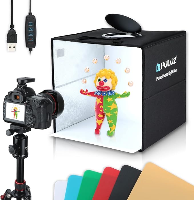 Photo Box, PULUZ Mini Folding Lightbox Portable Light Box Photography Shooting