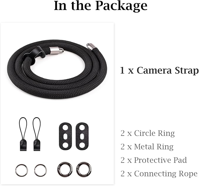 VOVMOEYA Nylon Braided Camera Rope Strap, Camera Neck Shoulder Strap